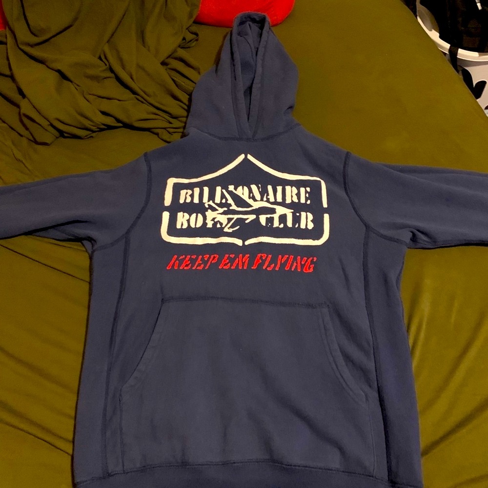 All blue hoodie